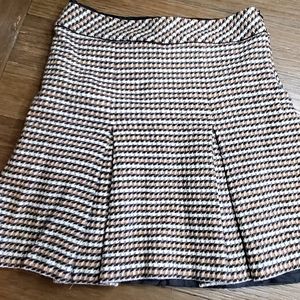 Talbots wool skirt with liner, multi color, pleated, side zip, size 10